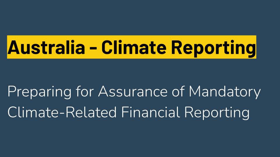 Australia Climate Reporting Assurance